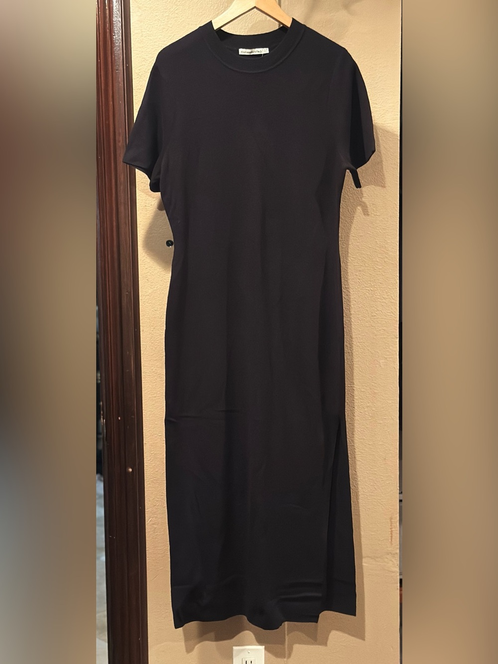 Abercrombie & Fitch short sleeve Maxi Dress in Black XLP